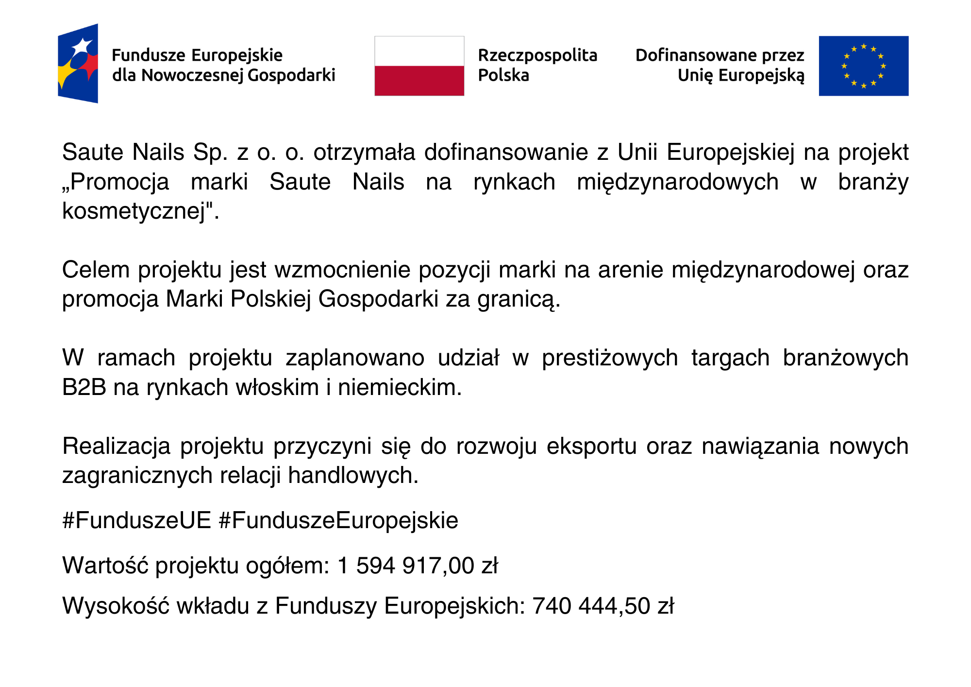 Plakat dofinansowanie UE