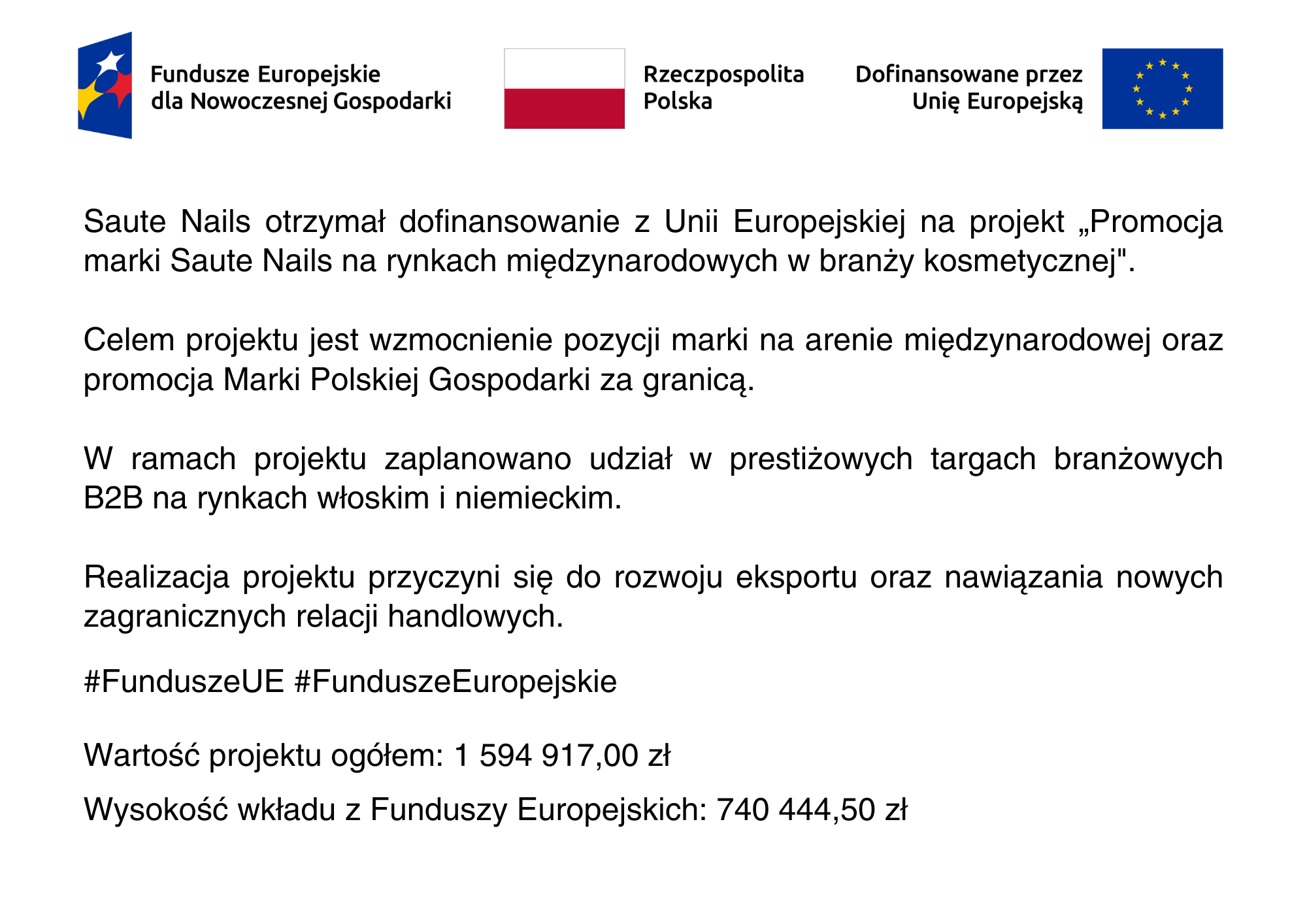 Plakat dofinansowanie UE