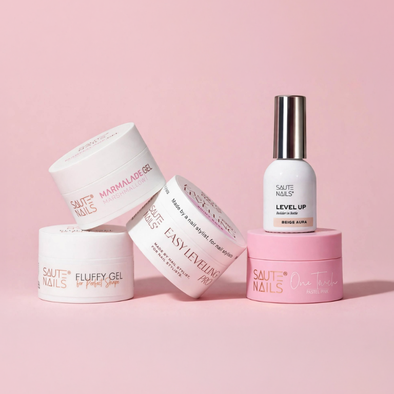 Żele budujące Saute Nails – BiB Level Up, Easy Levelling PRO, One Touch, Fluffy Gel, Marmalade Gel
