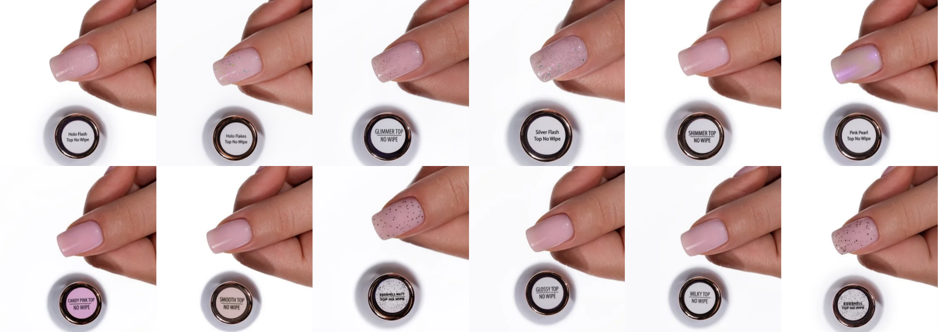 Top z drobinkami na paznokciach – Shimmer, Glimmer i Pink Pearl Saute Nails